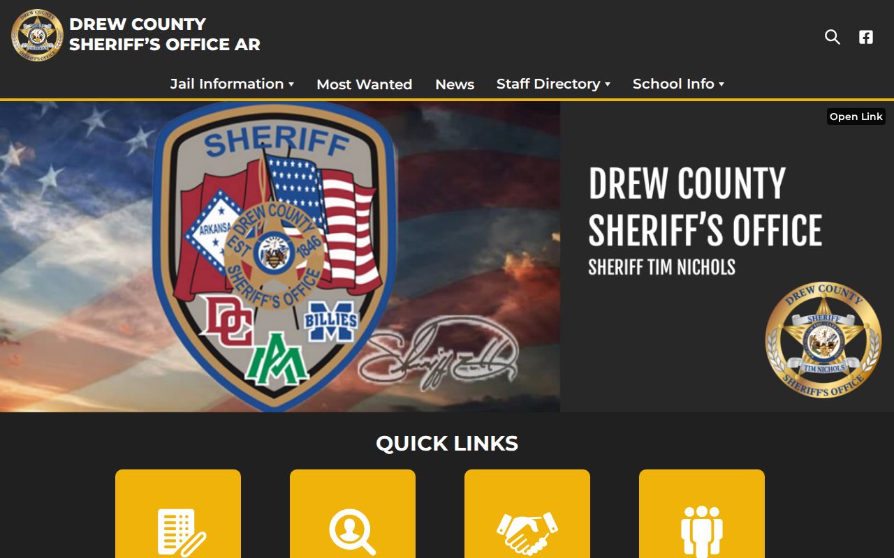 Drew County sheriff Most Wanted official navigation